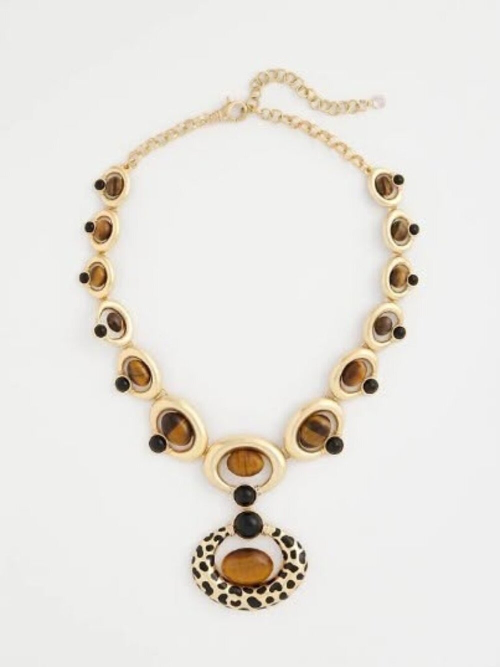 NWT CHICO'S Chico's Originals Tiger's Eye Pendant Necklace.